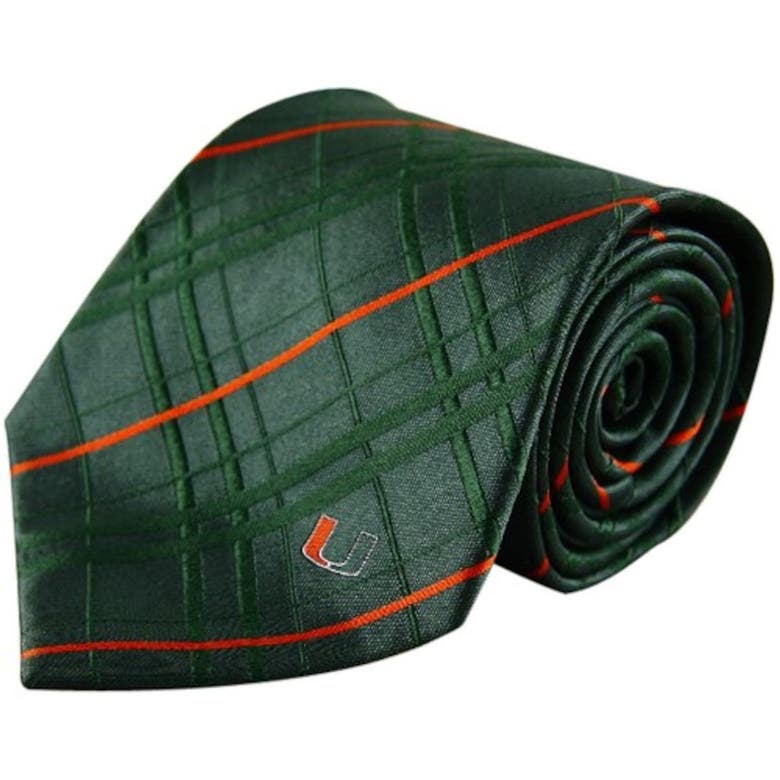 Eagles Wings Miami Hurricanes Green Oxford Woven Tie