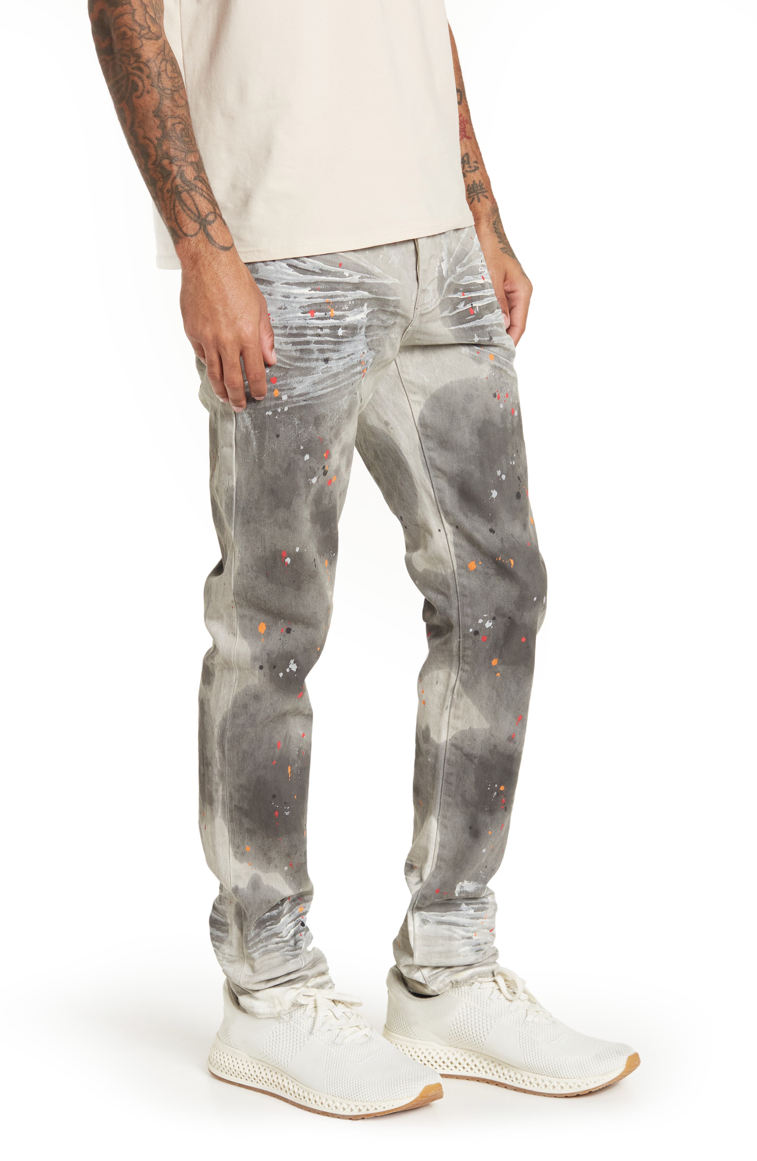 PURPLE Splatter Skinny Jeans | Nordstrom