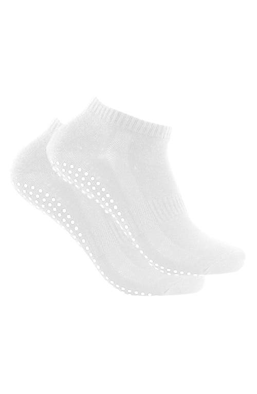 Stems 2-Pack Gripper Ankle Socks in White