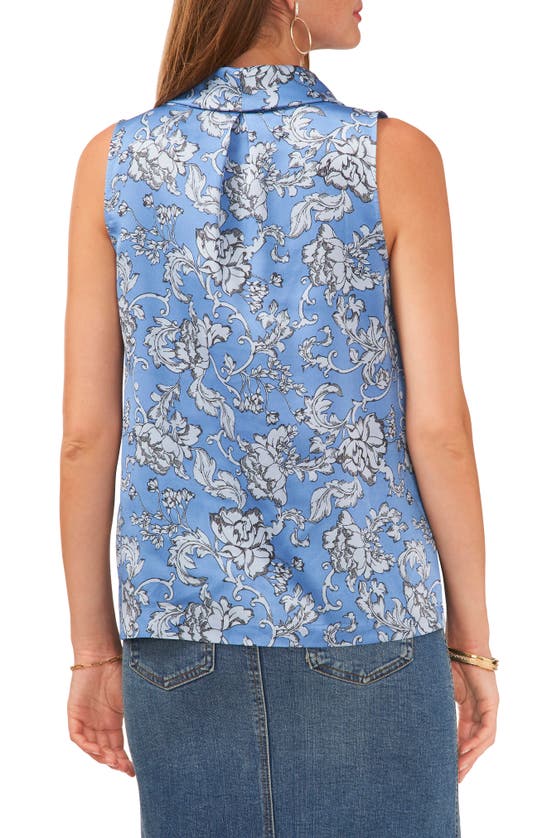 Shop Vince Camuto Floral Sleeveless Cowl Neck Top In Oceanside