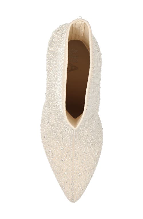 Mia Womens Rhinestone Man Made Mid-calf Boots In Off White