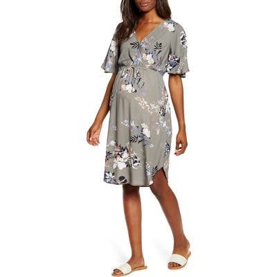 Angel Maternity In Bloom Drawstring Maternity/nursing Dress
