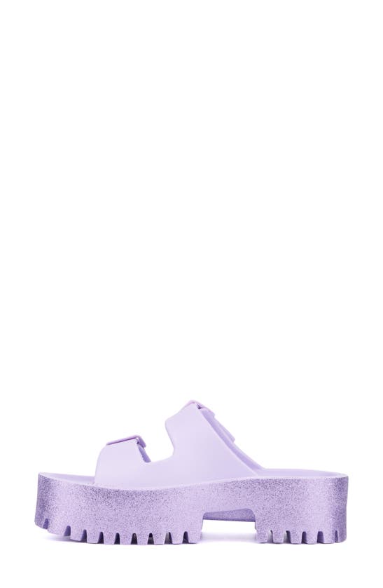 Olivia Miller Sparkles Plaform Slide Sandal In Purple
