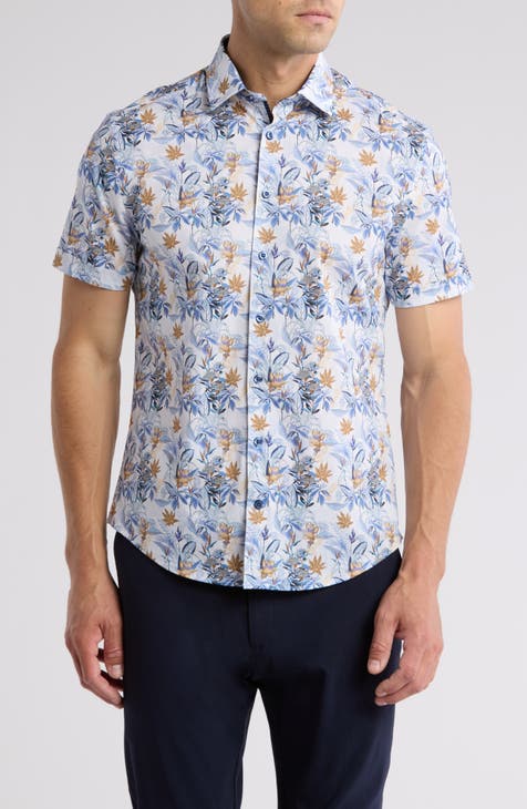 Stretch Short Sleeve Button-Up Shirt