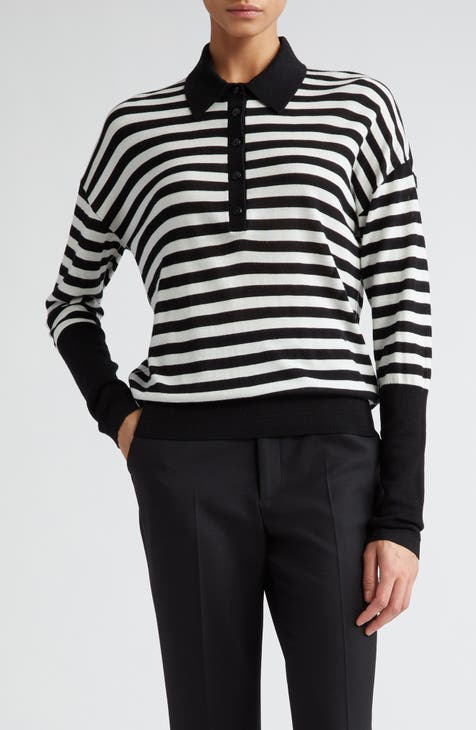 Stripe Long Sleeve Organic Cotton & Recycled Cashmere Polo