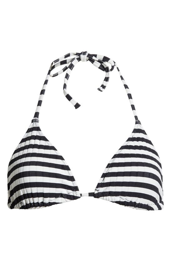Solid & Striped The Iris Bikini Top Blackout/marshmallow In Blackout X Marshmallow