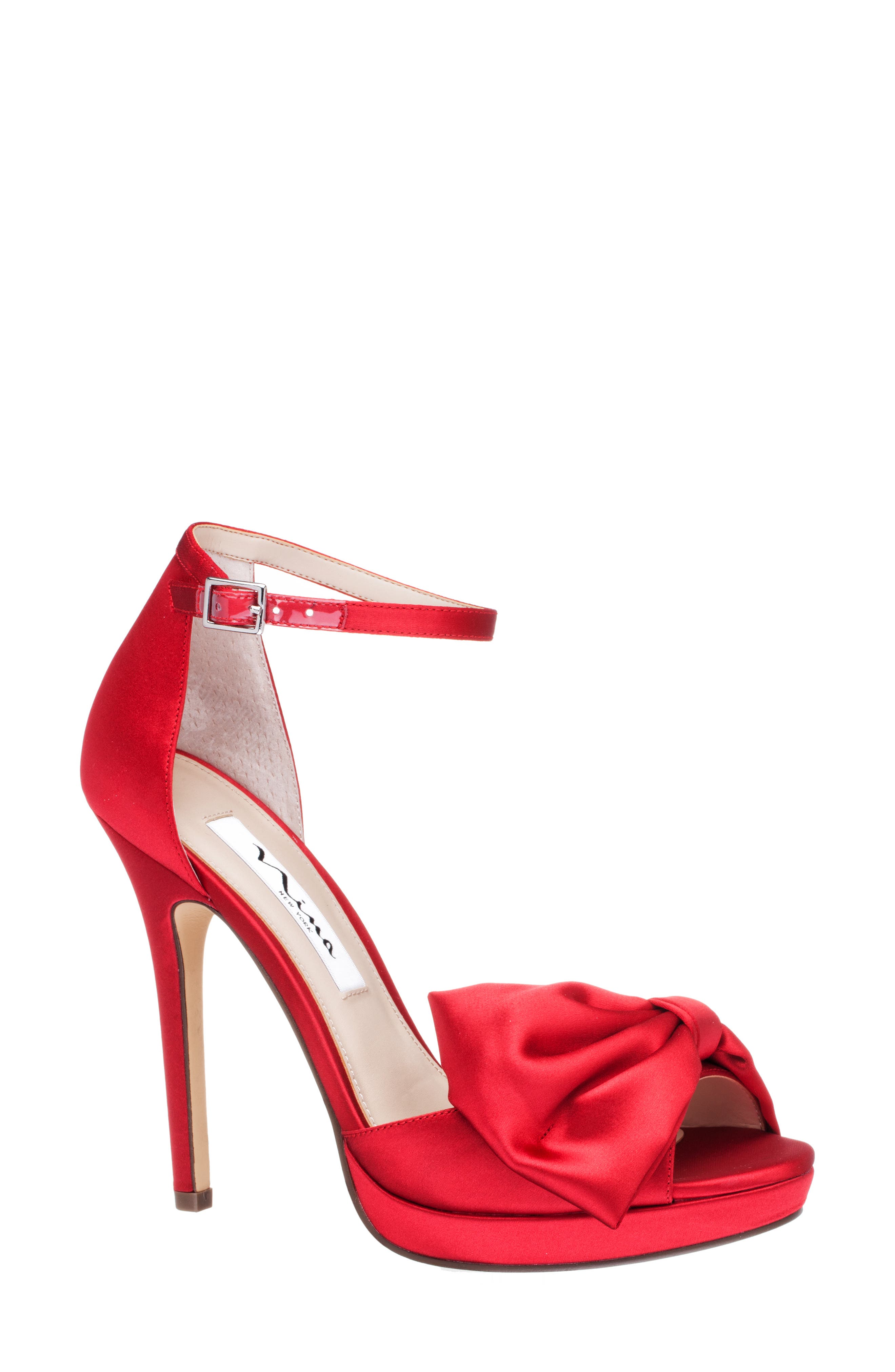 red and black strappy heels