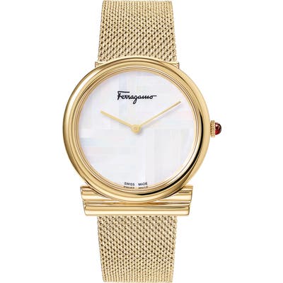 Salvatore Ferragamo Gancino Slim Mesh Strap Watch,