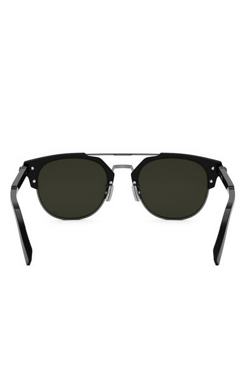 Shop Dior Cd Icon R1u 55mm Round Sunglasses In Matte Black/green