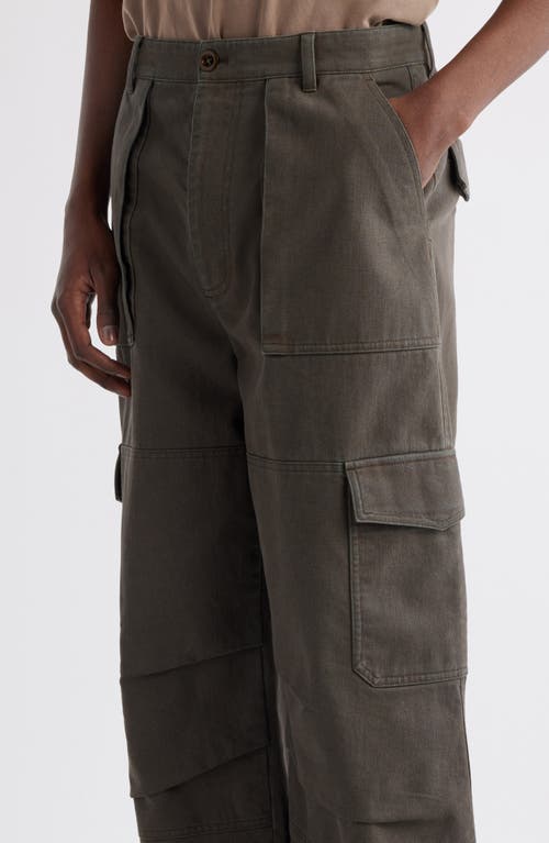 Shop Acne Studios High Waist Cargo Pants In Khaki Green