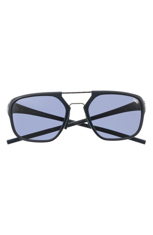 Line 56mm Square Sport Sunglasses in Matte Blue /Blue