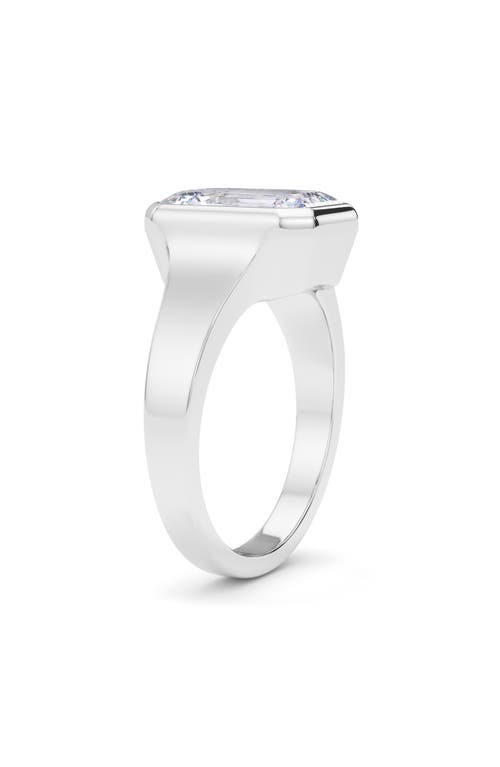 Hautecarat Emerald Cut Cigar Lab Created Diamond Ring In 2.50ctw 18k White Gold