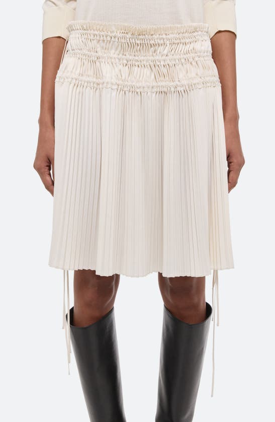 Shop Helmut Lang Pleated Drawstring Waist Skirt In Ivory