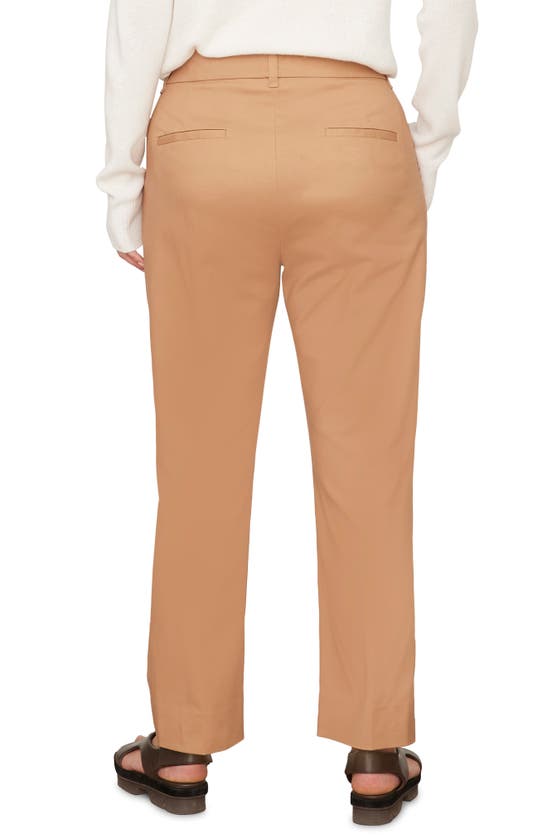 Vince Stretch Cotton Blend Cigarette Pants In Almond