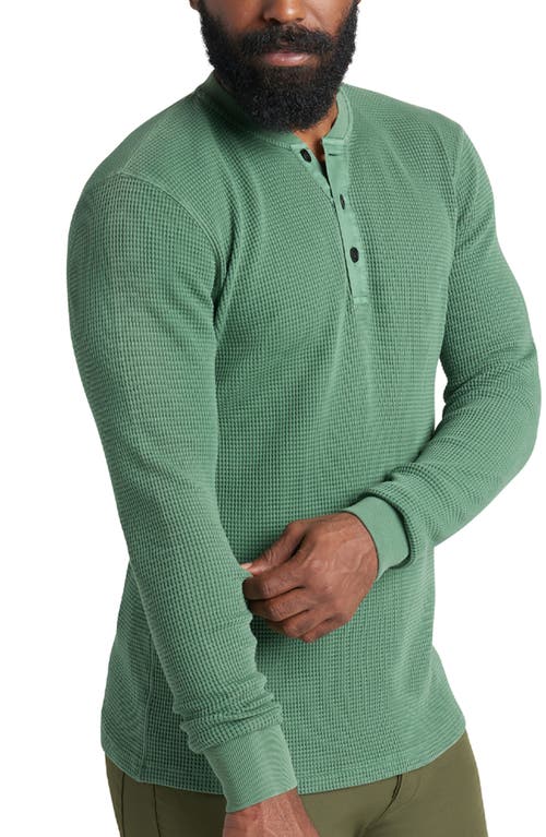 Shop Goodlife Waffle Stitch Thermal Henley In Evergreen