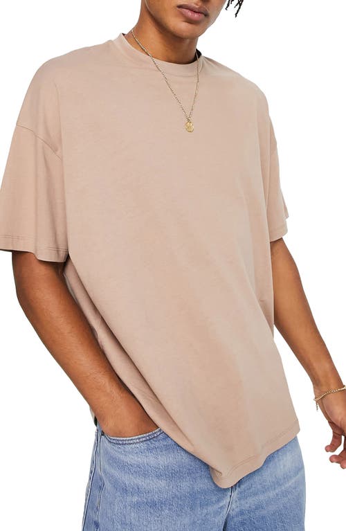 ASOS DESIGN Oversize Crewneck Cotton T-Shirt in Brown