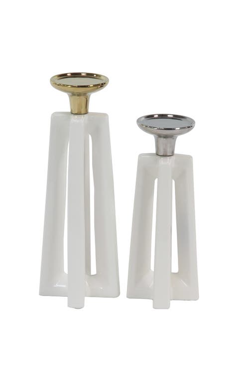 Shop Cosmo By Cosmopolitan White Ceramic Modern Candle Holder