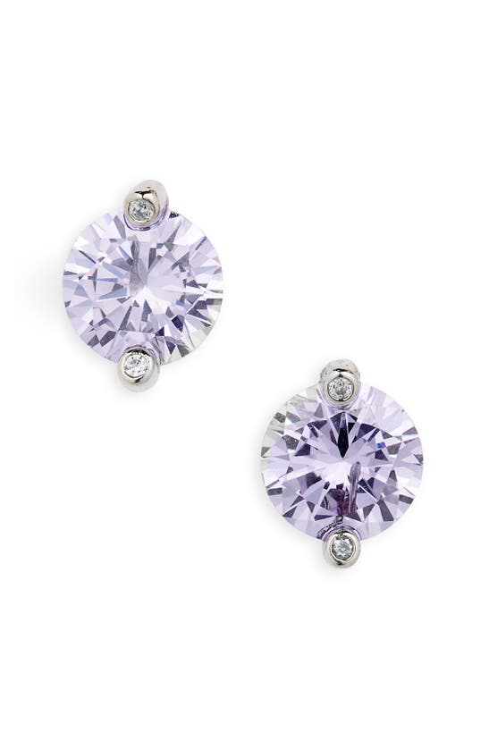 Kate Spade Duo Prong Brilliant Cz Stud Earrings In Purple