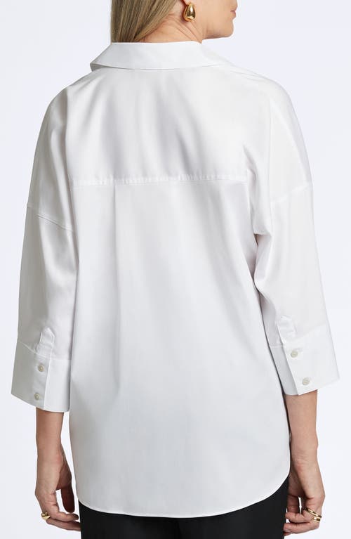 Shop Foxcroft Avery Stretch Button-up Shirt In White