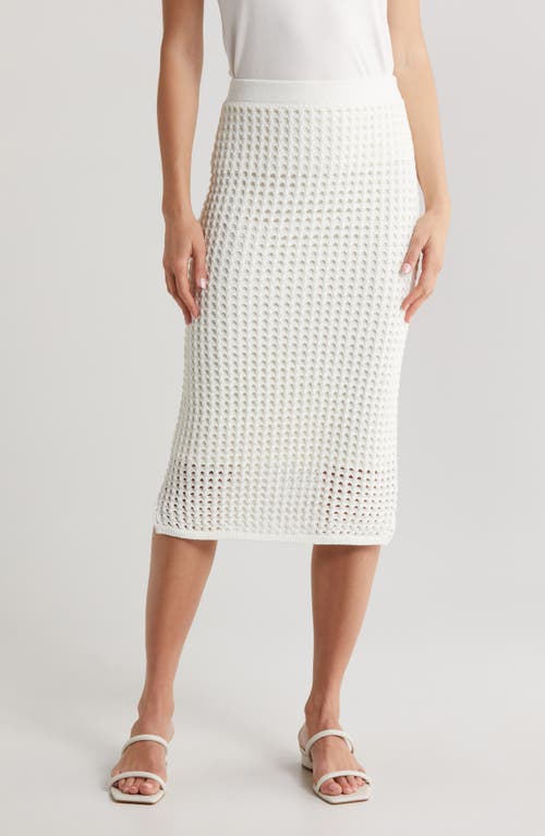 Open Stitch Sweater Skirt in New Ivory