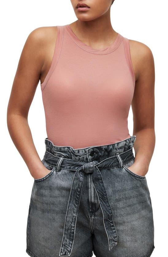 Click to view more detailed imagery on our partner's website Allsaints Rina Rib Tank In Muted Rose