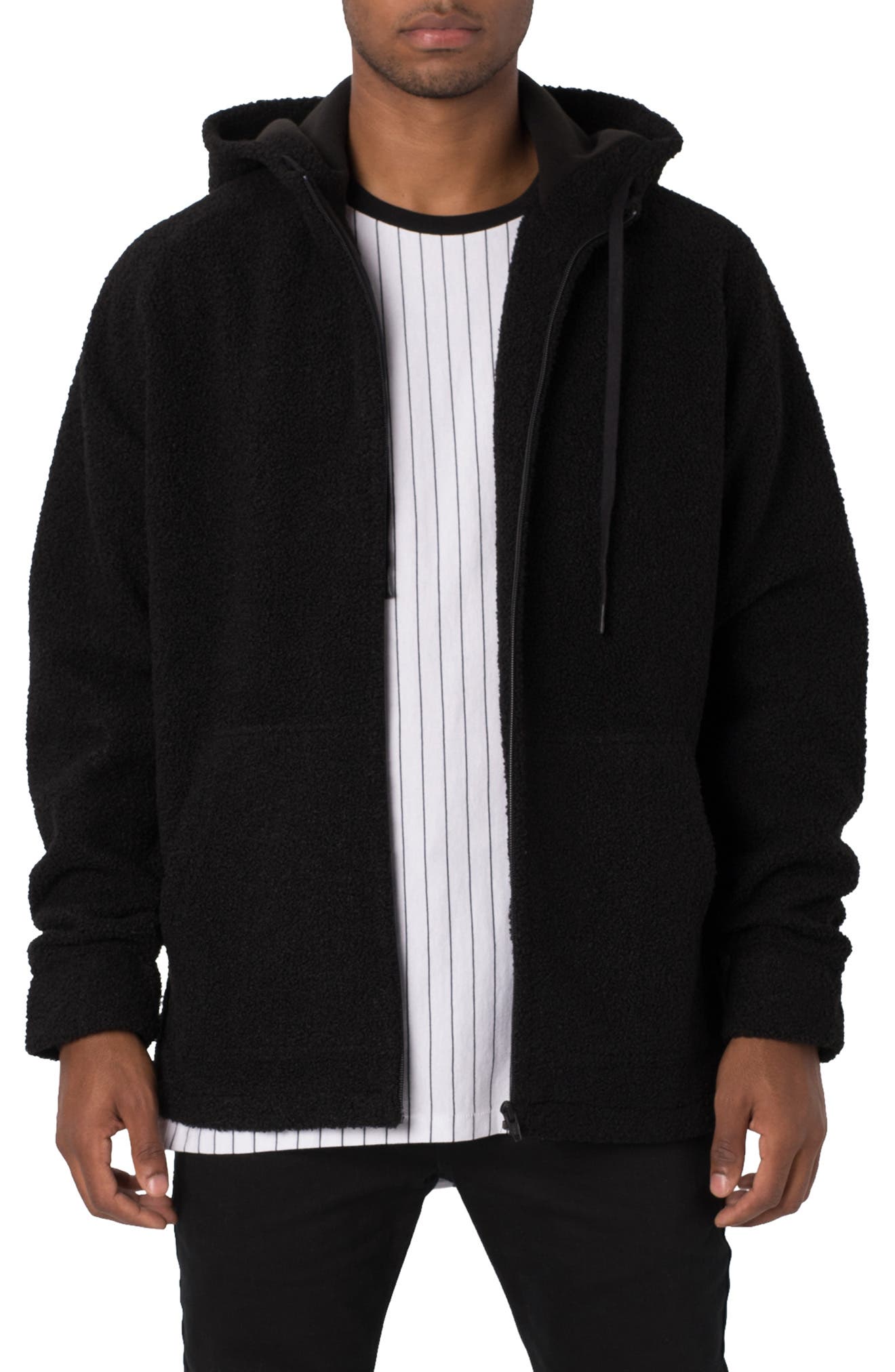 mens panel raglan zip up hoodie