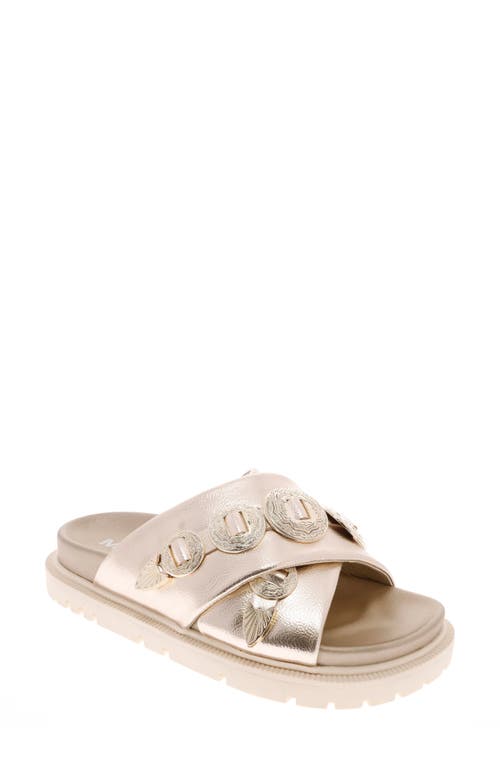 Shop Mia Gorgene Platform Sandal In Soft Gold