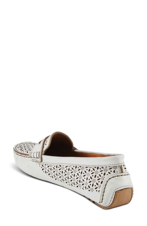 Spring Step Crain Driving Penny Loafer In White