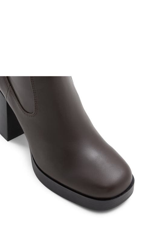 Shop Aldo Seraphica Platform Bootie In Dark Brown