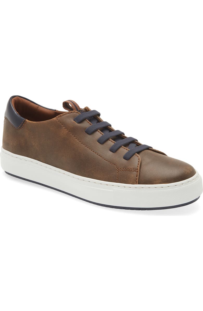 Johnston & Murphy Anson Lace to Toe Sneaker, Main, color, Brown Full Grain
