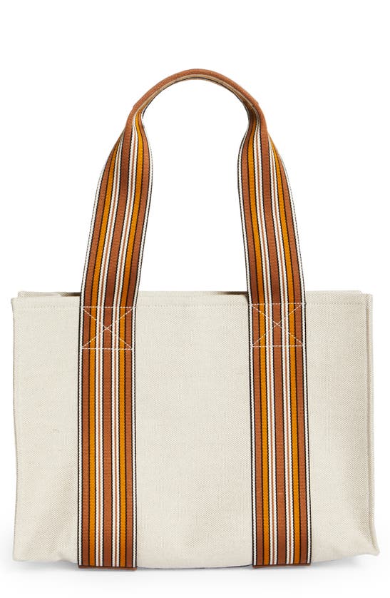 Loro Piana Iconic The Suitcase Stripe Bag In Natural Saddle brown