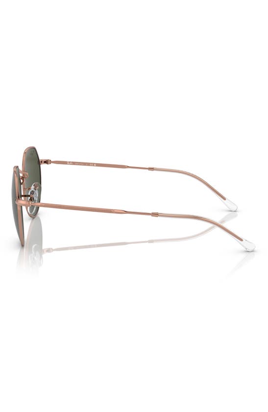 Shop Ray Ban Ray-ban Jack 53mm Round Sunglasses In Rose Gold