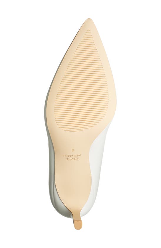 Stuart Weitzman Leigh 75 Pointed Toe Pump In White.