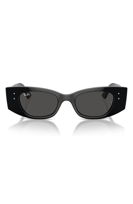 Shop Ray Ban Kat 49mm Small Rectangular Sunglasses In Black