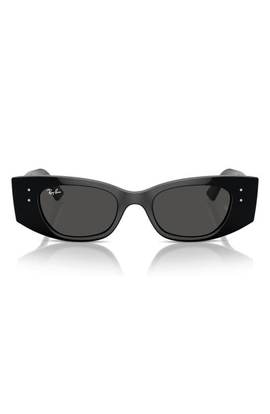 Shop Ray Ban Ray-ban Kat 49mm Small Rectangular Sunglasses In Black