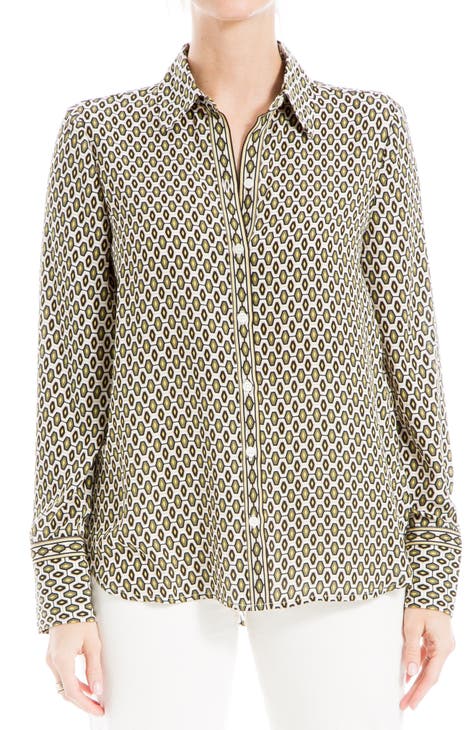 Printed Long Sleeve Button-Up Shirt