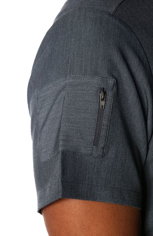 Members Only Manchester 3-pocket Scrub Top In Graphite