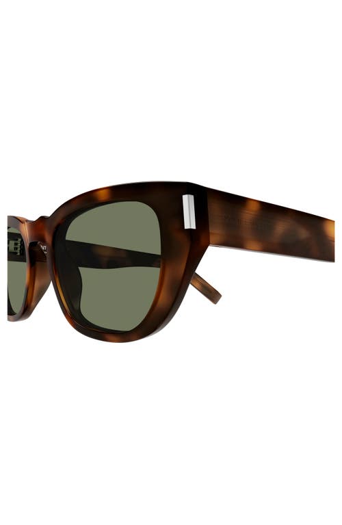 Shop Saint Laurent 51mm Rectangular Sunglasses In Havana