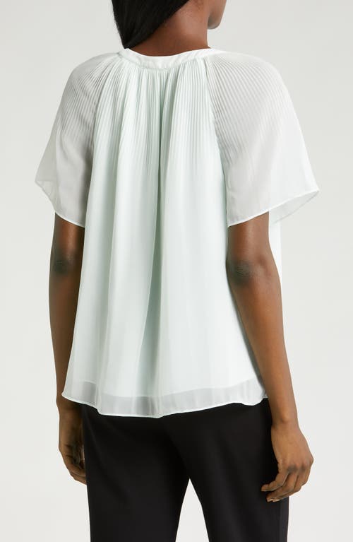 Halogen Release Pleat Blouse In Fresh Mint