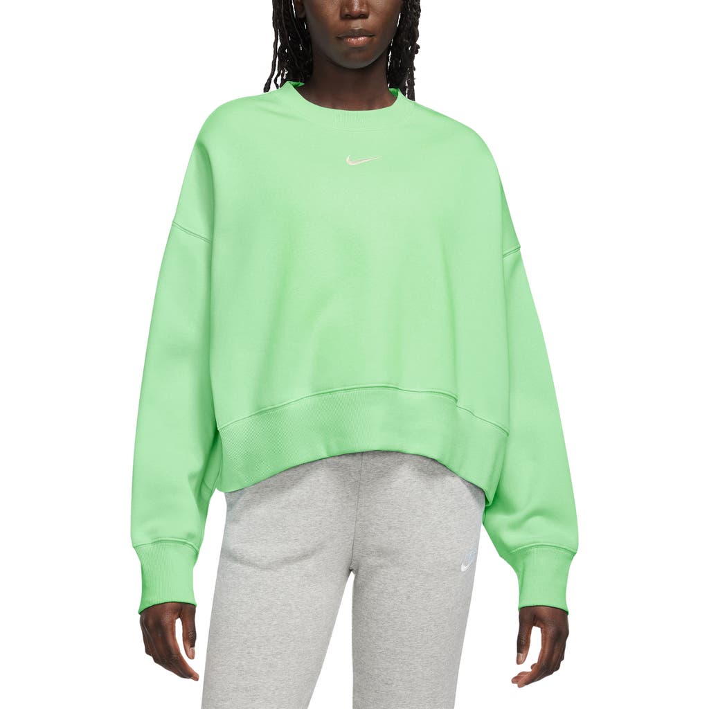 Nike Phoenix Fleece Crewneck Sweatshirt In Green