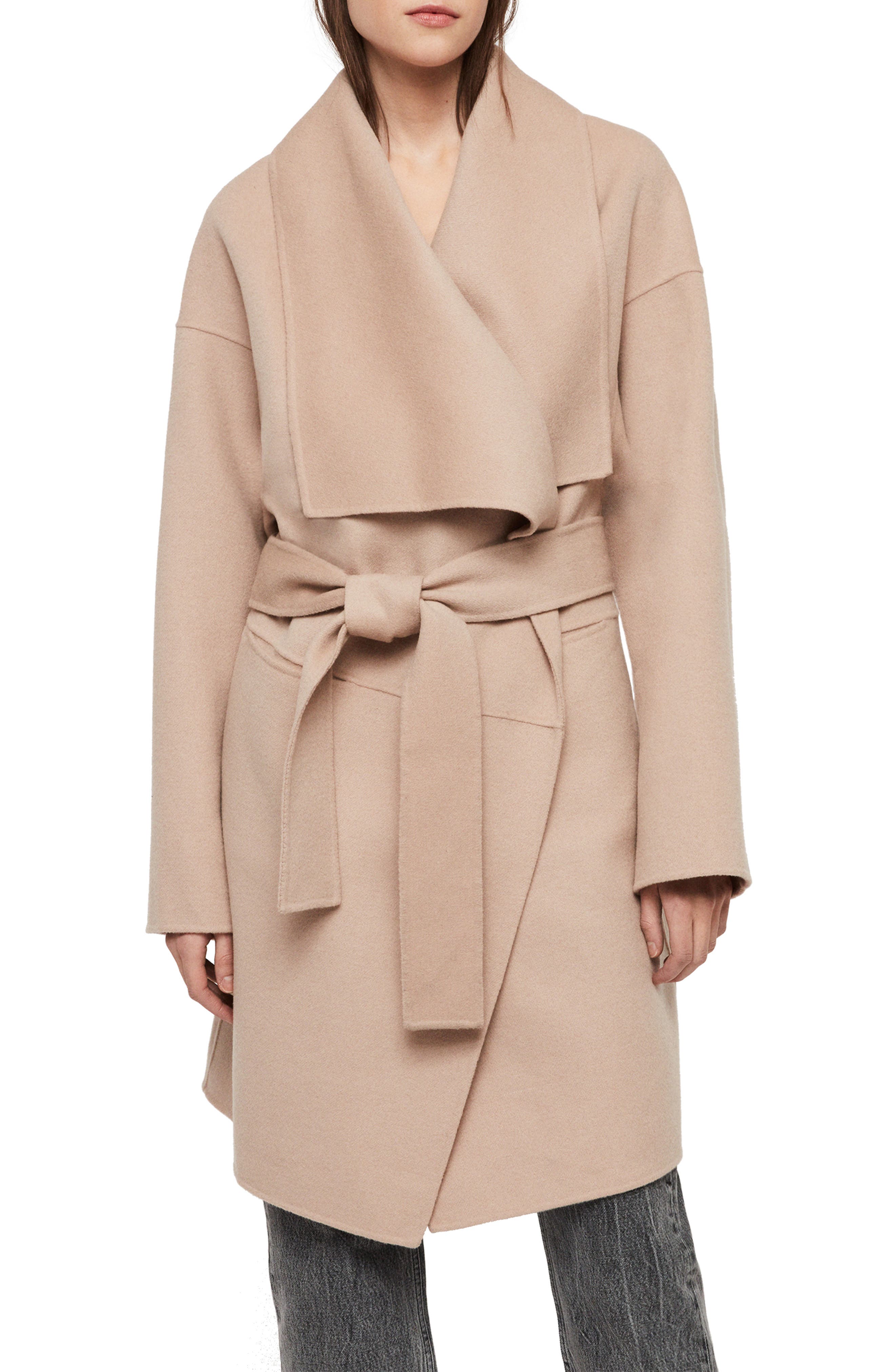 Allsaints Adalee Wool Blend Coat In Brown | ModeSens