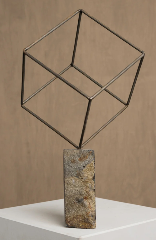Meso Goods Single Cube Sculpture In Brown