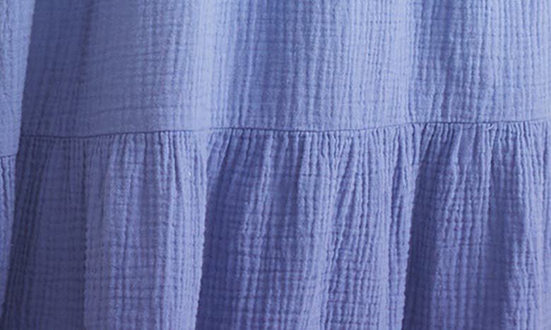 Shop Marine Layer Corinne Ombré Cotton Gauze Midi Dress In Blue Dip Dye