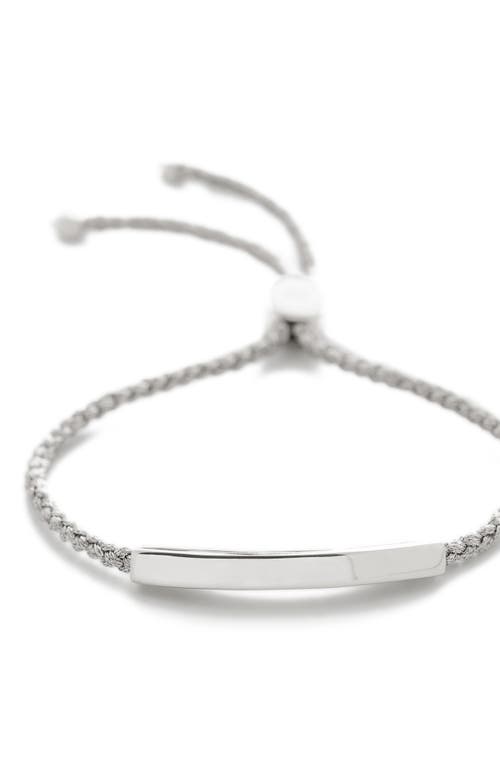 Monica Vinader Engravable Linear Bar Friendship Bracelet In Silver/silver Metallica