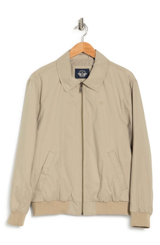 Dockers Micro Twill Golf Bomber Jacket In Khaki