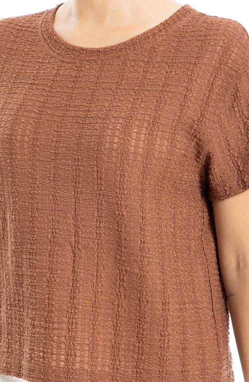 Shop Max Studio Textured Knit T-shirt In Chestnut