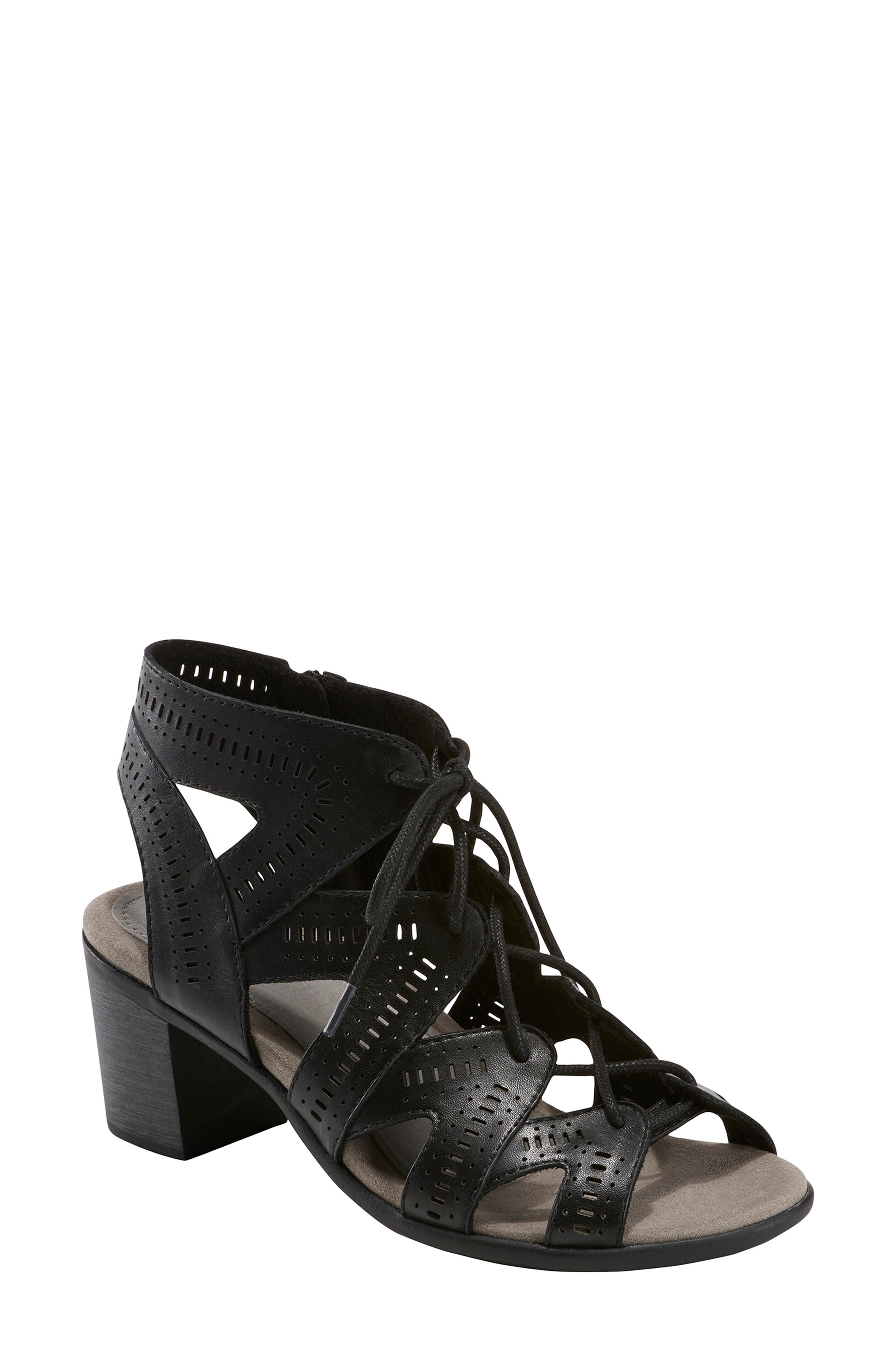 Earth Mali Lace-Up Sandal- Black