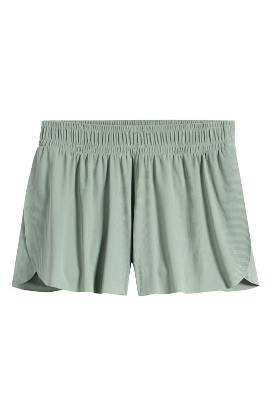 Shop Zella Girl Kids' Run Play Skirty Shorts In Green Lilypad