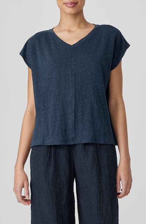 Eileen Fisher V-Neck Organic Linen T-Shirt at Nordstrom,