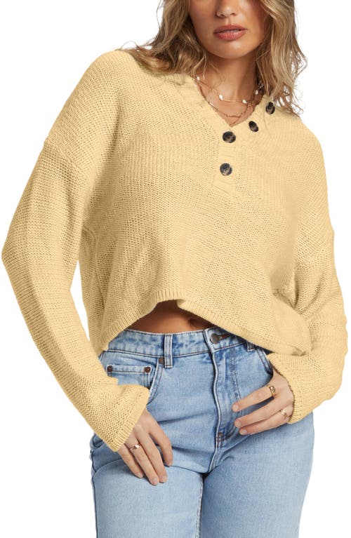 Shop Billabong Shallow Waters Cotton Blend Sweater In Retro Yellow